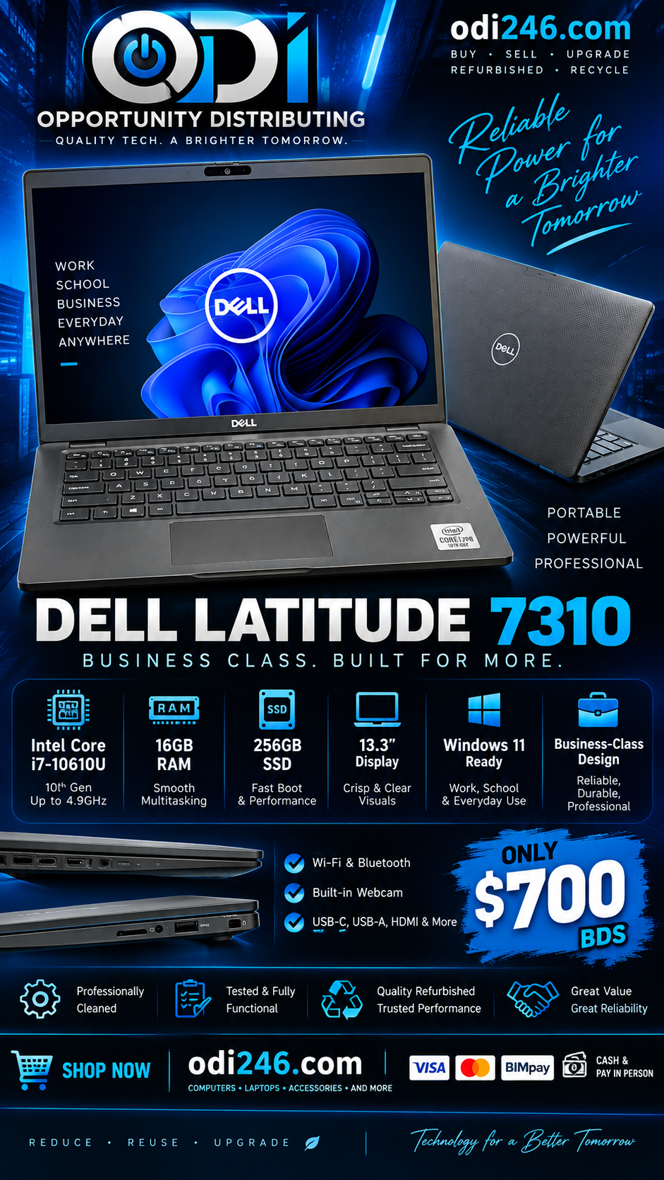 Dell Latitude 7310 | Intel Core i7-10610U | 16GB RAM | 256GB SSD